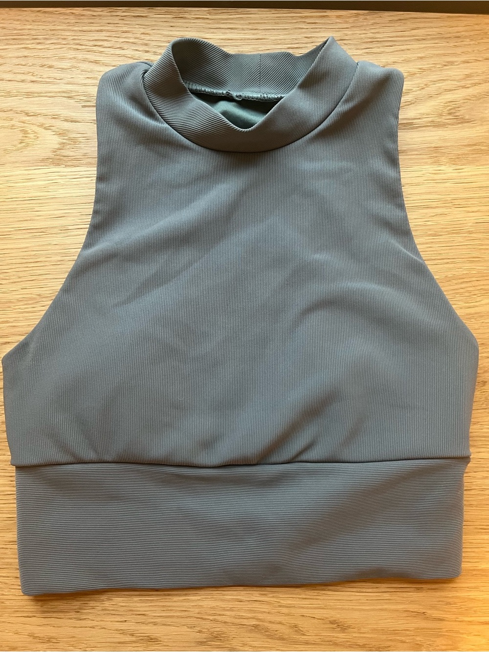 Sleeveless Mock Neck Crop Top in Sage Green